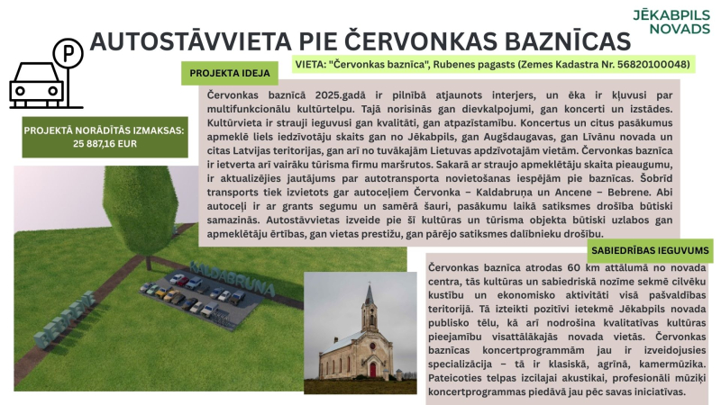 Autostāvvieta pie Červonkas baznīca