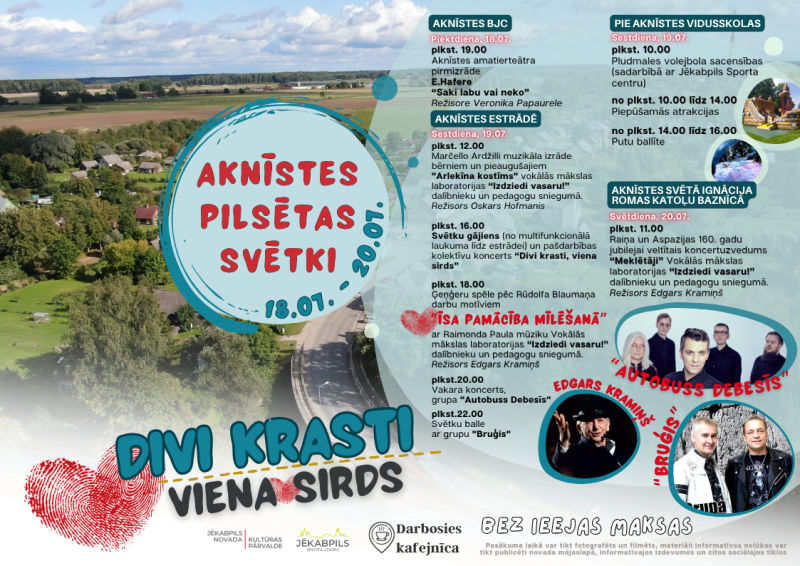 Aknīstes pilsētas svētku afiša