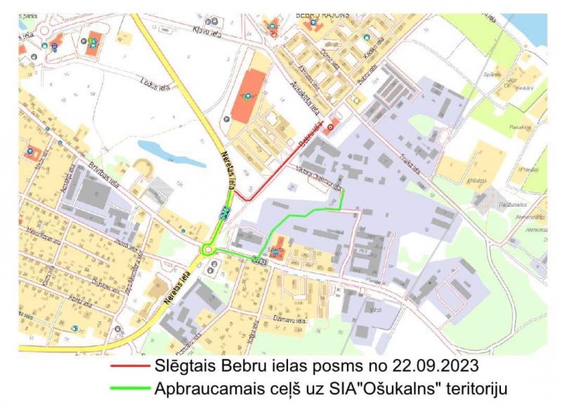 No 22.septembra plānoti remontdarbi Bebru ielas posmā