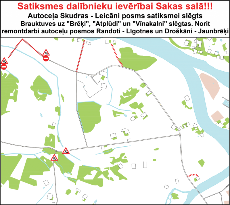 Karte - Satiksmes ierobežojumi Sakas salā