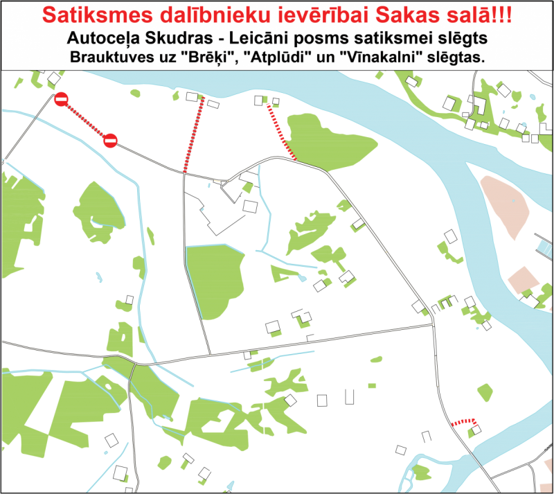 Karte - Satiksmes ierobežojumi Sakas salā 31.01.2023.