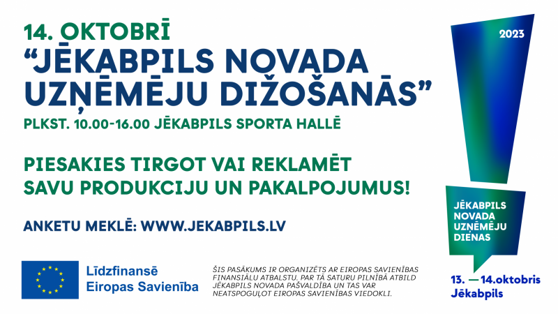 Informatīvs plakāts ar tekstu uz balta fona