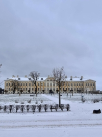 Rundāles pils ziemā no attāluma