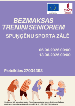 Bezmaksas treniņu senioriem afiša (Spuņģēni)