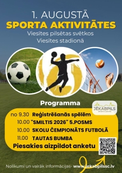 Sporta aktivitātes Viesītē 01.08.2026