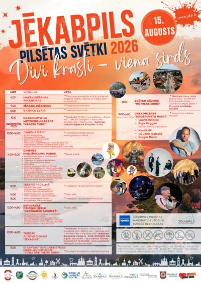 Jēkabpils pilsētas svētku afiša 2026