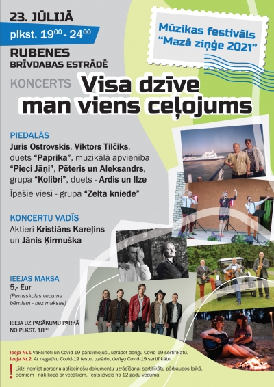23. jūlijā mūzikas festivāls “Mazā ziņģe 2021” Rubeņos