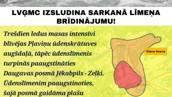 VUGD posteris par sarkano brīdinājumu