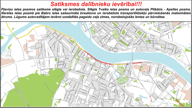 Karte - Satiksmes ierobežojumi Jēkabpilī 31.01.2023.
