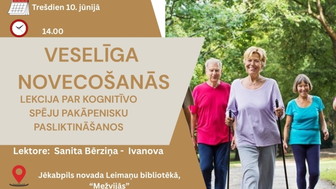 Lekcija senioriem Mežvijās afiša