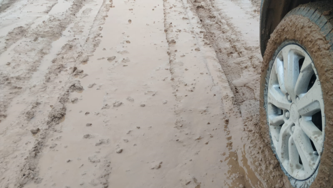 Auto ritenis dubļos