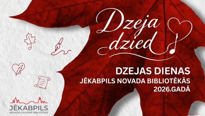 Titulbilde ar uzrakstu Dzeja dzied un kļavas lapu