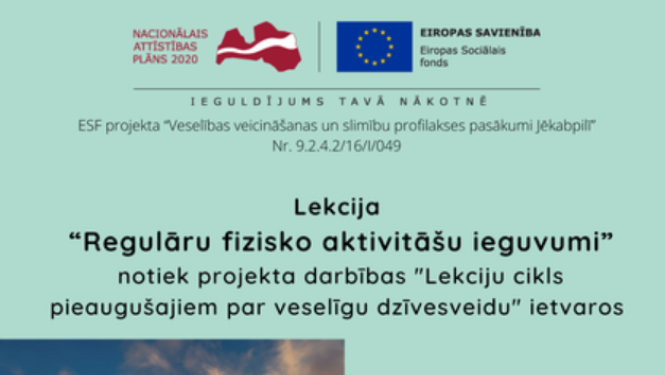 Regulāru Fizisko Aktivitāšu ieguvumi plakāts