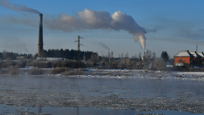 Daugava pie Jēkabpils ziemā