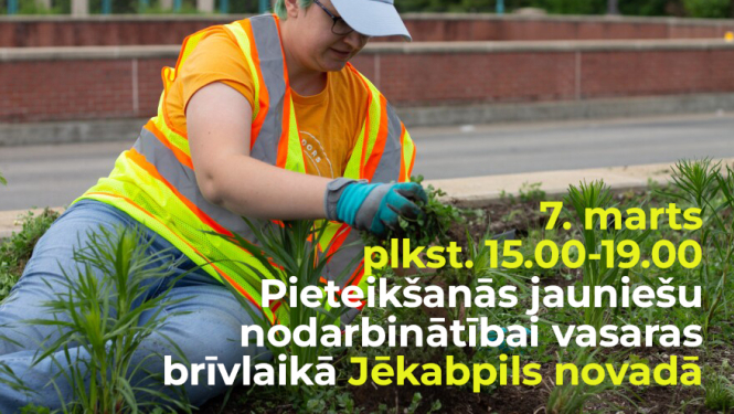 uzsaukuma plākāts pieteikties skolēnu nodarbinātībai