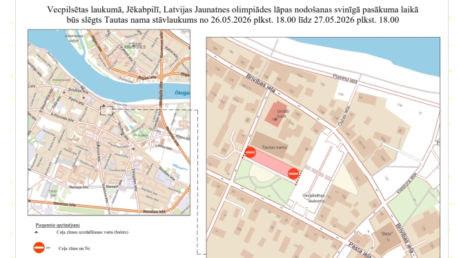 Satiksmes shēma 26.05.2026. - 27.05.2026.