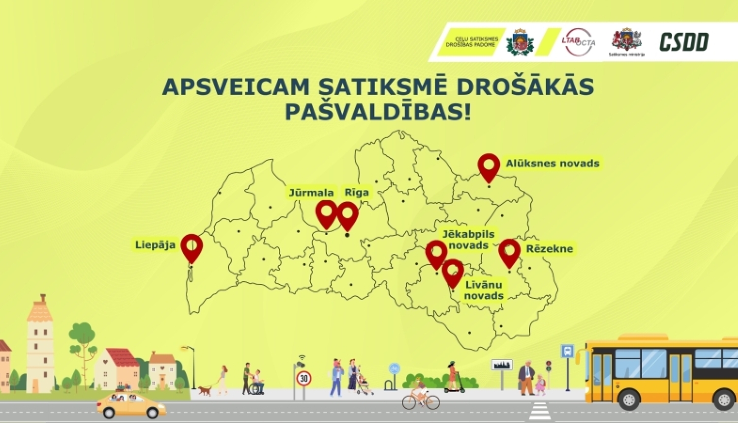 Satiksmē drošākās pašvaldības 2025. gadā