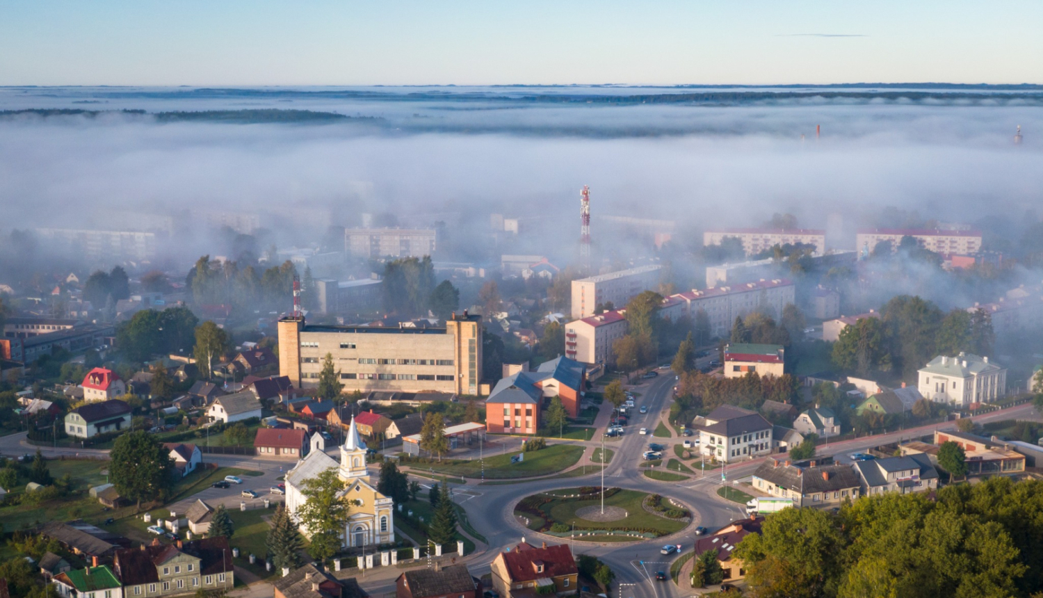 Jēkabpils pilsētas skats no augšas 