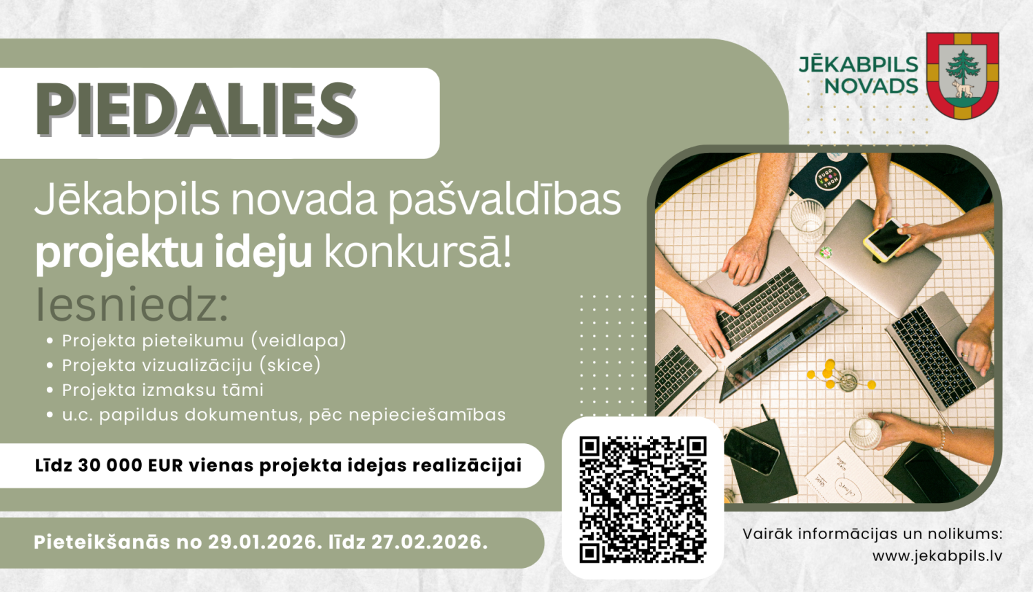 Iedzīvotāju projektu ideju konkurss afiša 2026