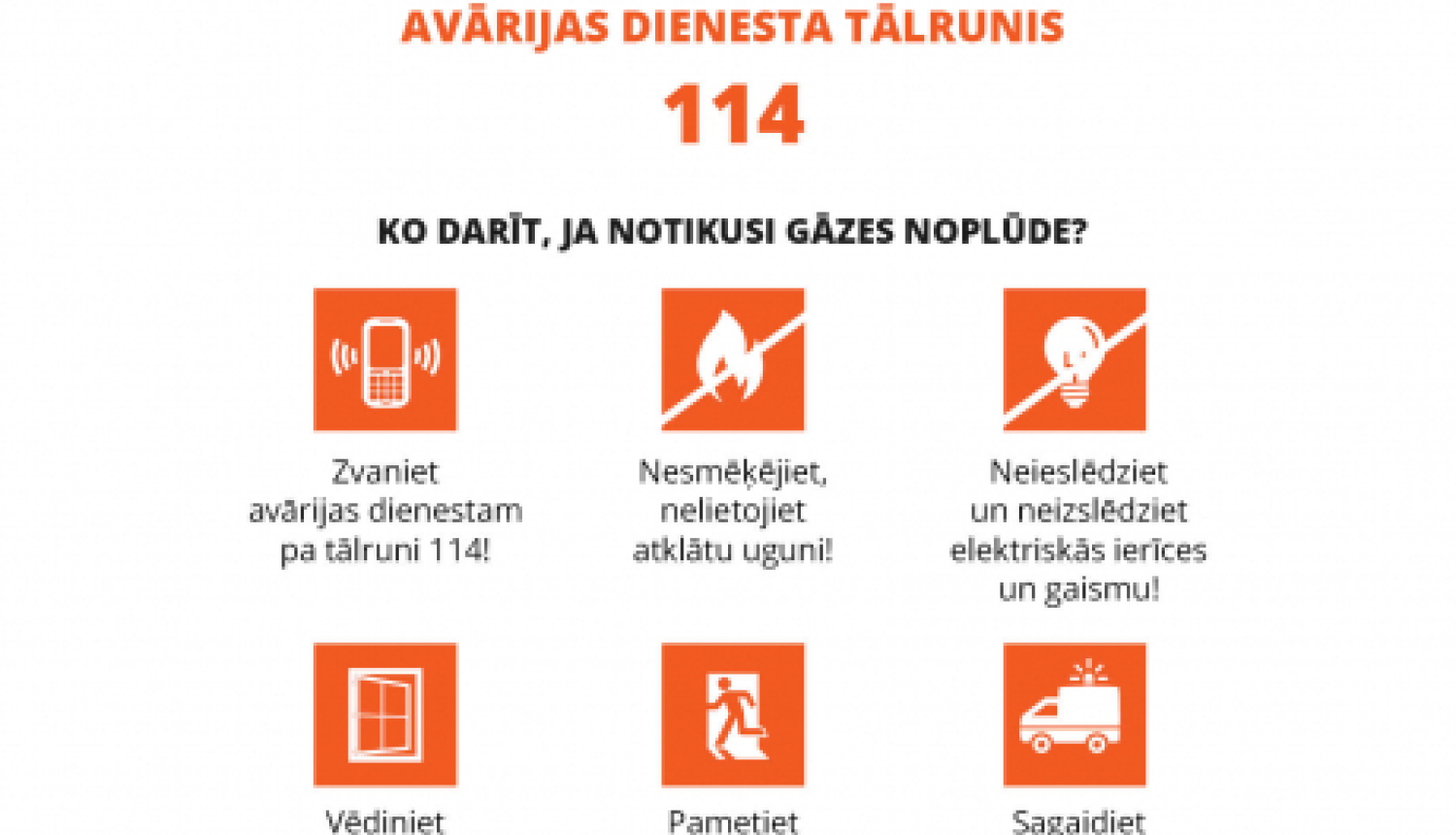 Lietojot gāzi, svarīgākais ir ievērot drošību
