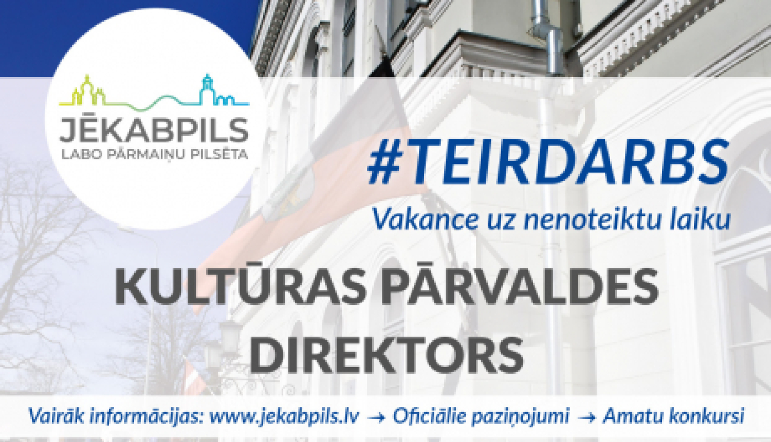Pagarināts konkurss Kultūras pārvaldes direktora amatam