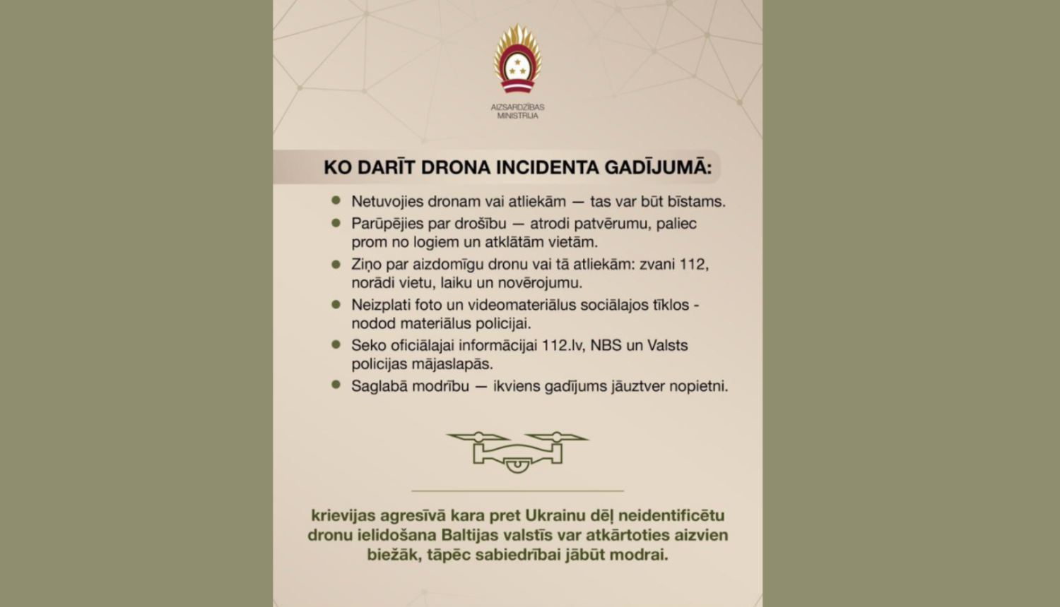 Ko darīt drona incidenta gadījumā