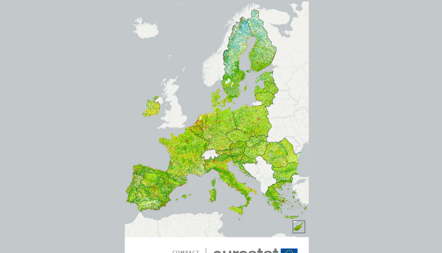 Eiropas karte ar eurostat logo