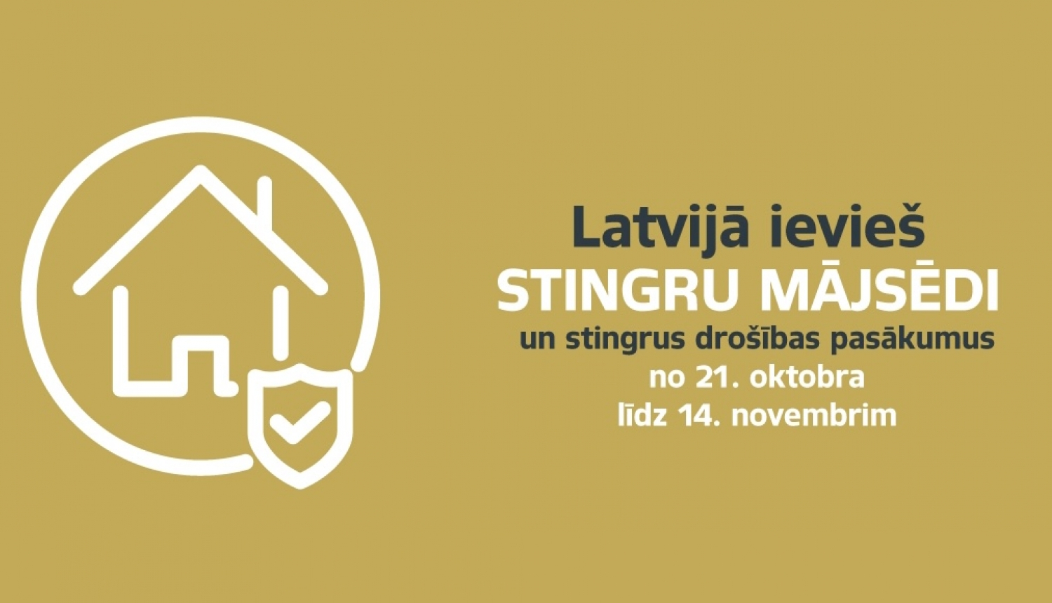 Ilustratīvs plakāts par mājsēdes ieviešanu saistībā ar Covid 19