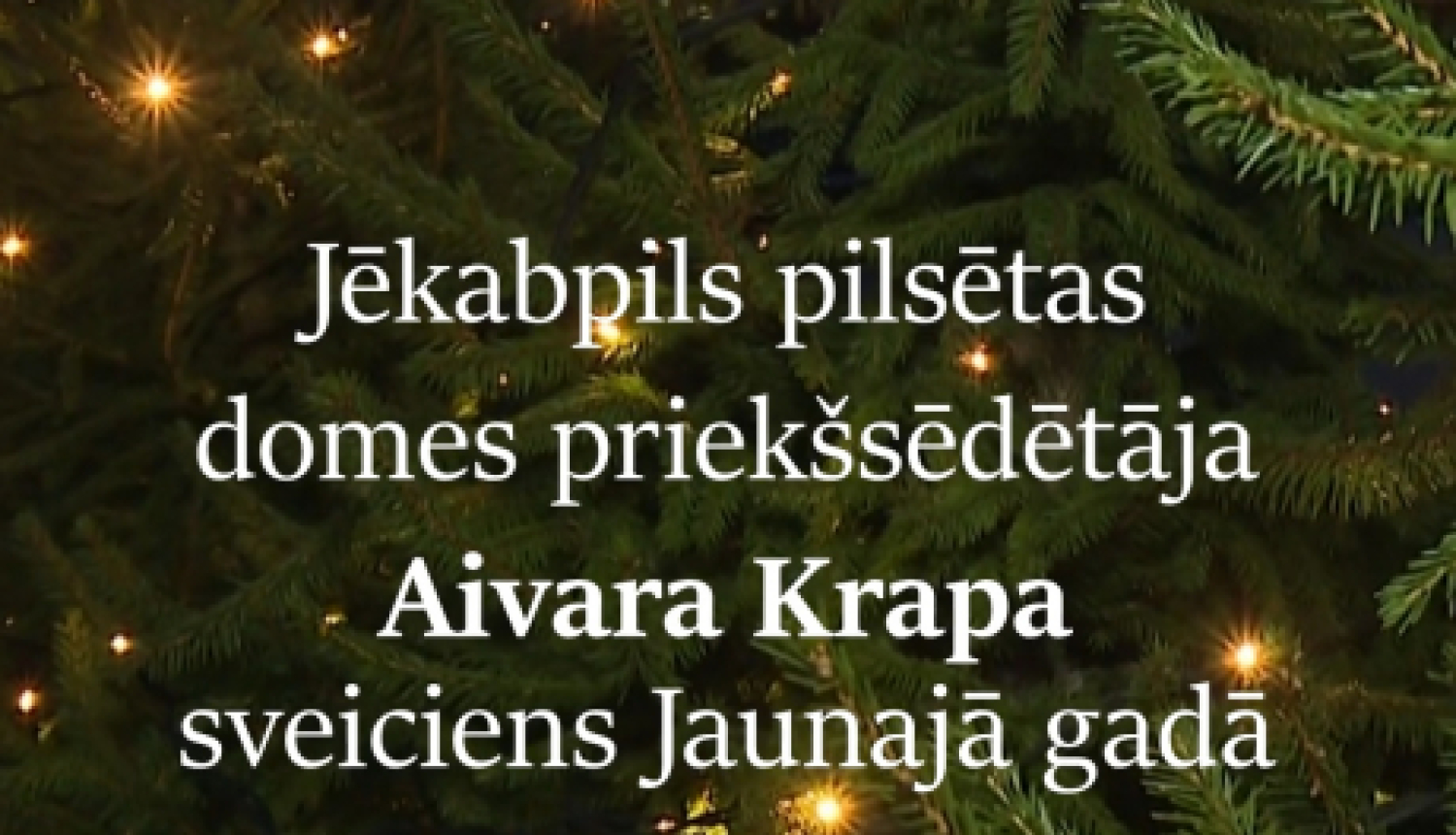 Jēkabpils pilsētas domes priekšsēdētāja Aivara Krapa sveiciens Jaunajā gadā