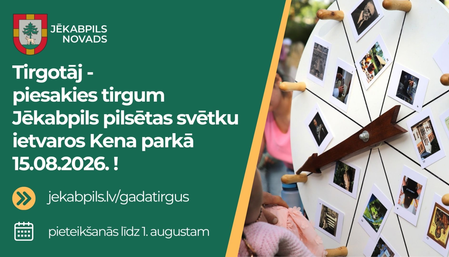 Afiša pieteikties tirgum Kena parkā
