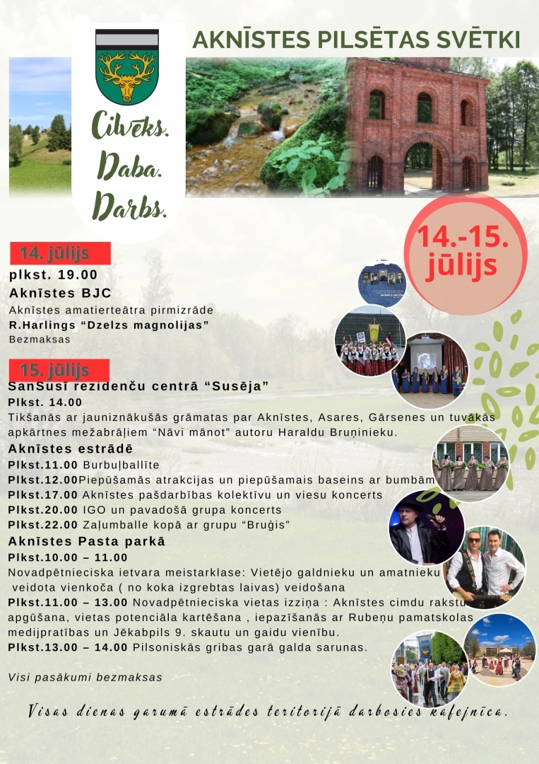 Aknīstes pilsētas svētki 2023 afiša