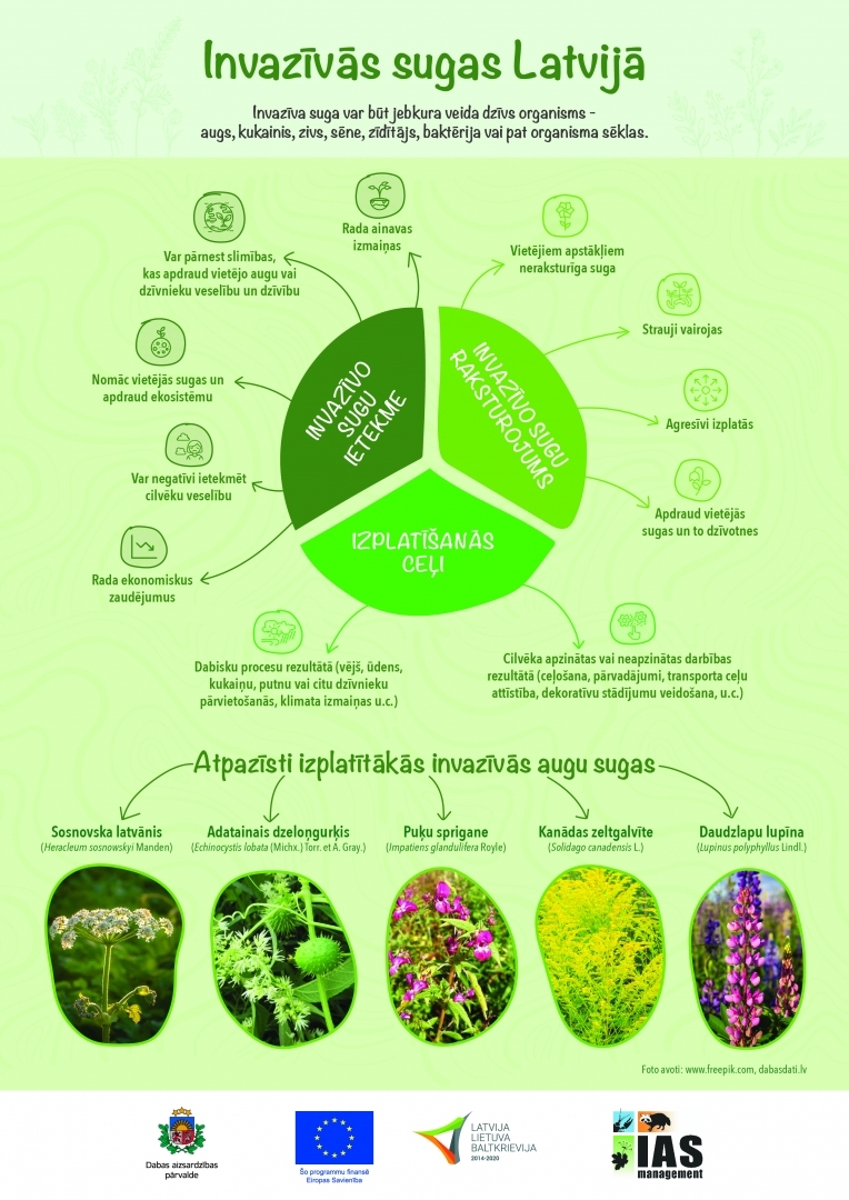 Infografika ar invazīvajām sugām