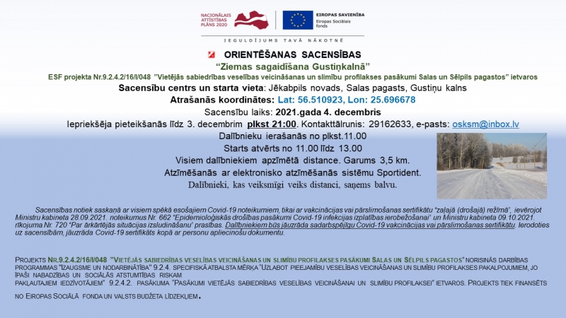 orientēšanās sacensību plakāts