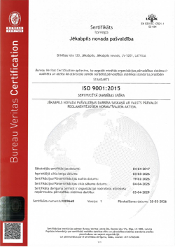 sertifikāts ISO 9001:2015
