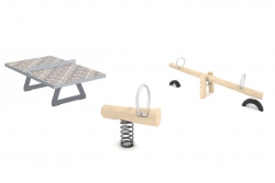 Iespējamo rotaļu elementu attēli uzstādīšanai Aknīstē