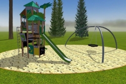 Vizualizācija bērnu rotaļu laukumam Salas pagastā