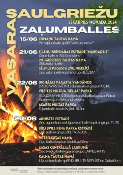 Vasaras saulgriežu zaļumballes Jēkabpils novadā - afiša