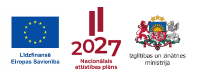 Logo ansamblis - Līdzfinansē Eiropas Savienība, Nacionālais attīstības plāns, Izglītības un zinātnes ministrija