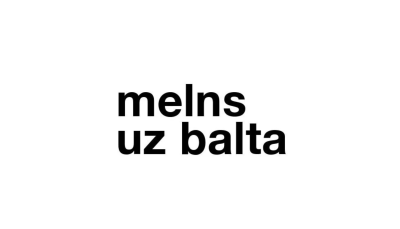 Logo ar vārdiem Melns uz balta