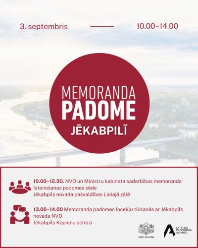 Memoranda padomes sēdes plakāts 03.09.2025