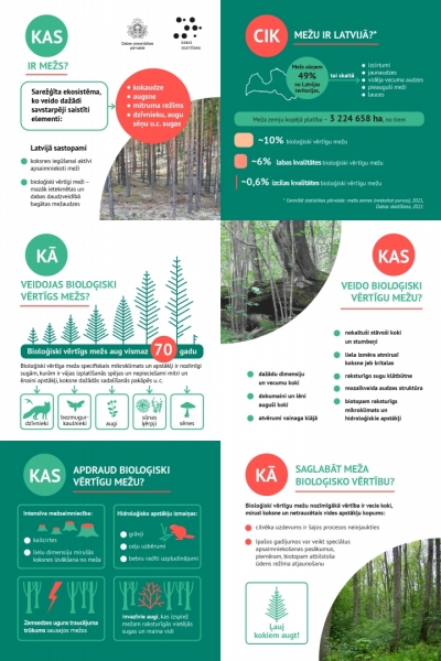 Dabas skaitīšanas dati - infografika par mežiem