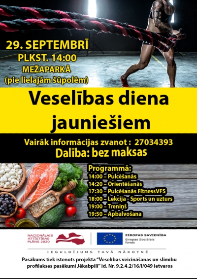 Vselības dienas informatīvs plakāts