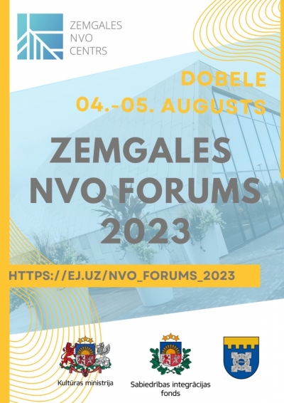 Zemgales NVO foruma plakāts - teksts un logo