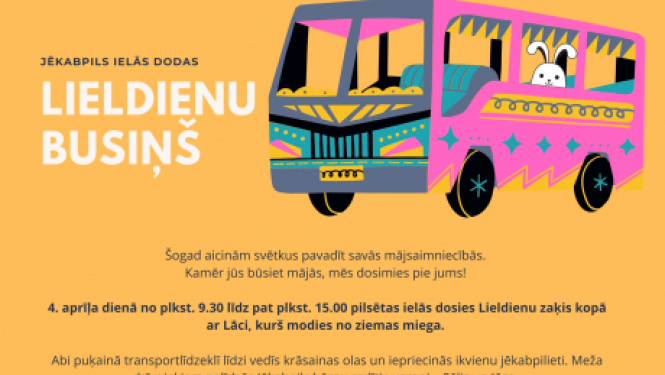 4.aprīlī pilsētas ielās dosies Lieldienu busiņš