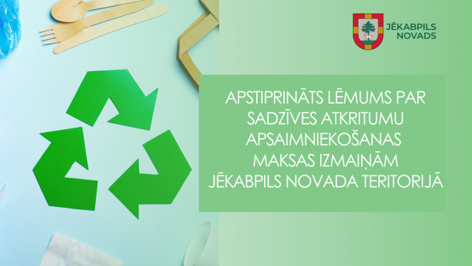 Sadzīves atkritumu apsaimniekošanas maksas izmaiņas novadā, vizuālis