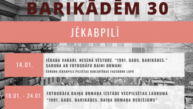 Aicina uz barikāžu atceres pasākumiem Jēkabpilī