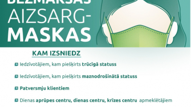Nākošnedēļ uzsāks sejas masku dalīšanu atsevišķām iedzīvotāju grupām