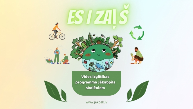 Es i zaļš plakāts - teksts uz zīmēta fona