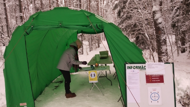 Orientēšanās organizatoru telts