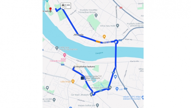 Parādes brauciena maršruts